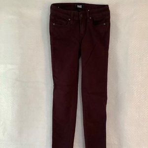 Paige maroon verdugo ankle jeans
